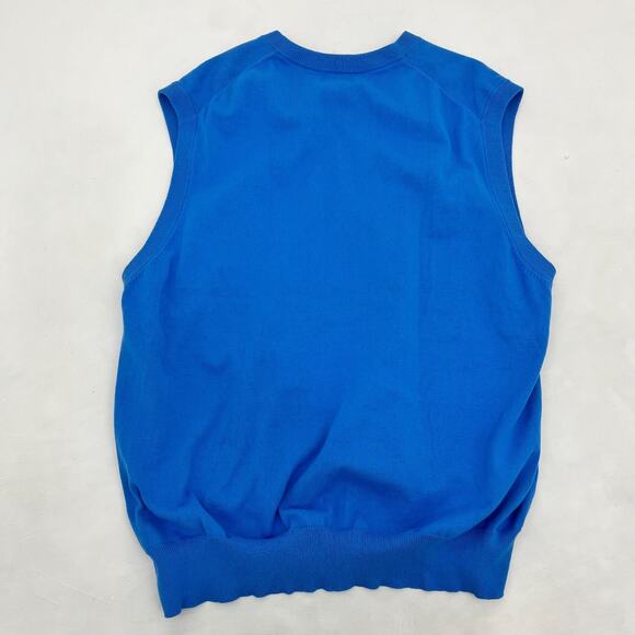 Chaps Mens 2XB Pullover Sweater Vest Blue V-Neck Knit Golf Performance Preppy - Picture 6 of 8